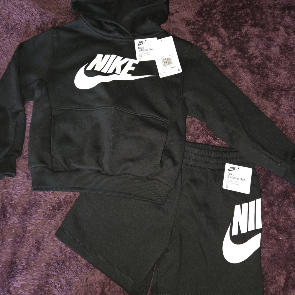 NWT Nike Black Hoodie and Shorts Set